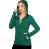 imageMAGCOMSEN Womens UPF 50 Sun Protection Jacket Long Sleeve Zip Up Cooling Lightweight Hoodie Hiking ShirtEmerald Green