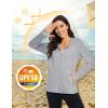 imageMAGCOMSEN Womens UPF 50 Sun Protection Jacket Long Sleeve Zip Up Cooling Lightweight Hoodie Hiking ShirtLight Grey