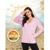 imageMAGCOMSEN Womens UPF 50 Sun Protection Jacket Long Sleeve Zip Up Cooling Lightweight Hoodie Hiking ShirtLight Pink