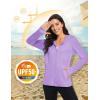 imageMAGCOMSEN Womens UPF 50 Sun Protection Jacket Long Sleeve Zip Up Cooling Lightweight Hoodie Hiking ShirtLight Purple
