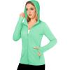imageMAGCOMSEN Womens UPF 50 Sun Protection Jacket Long Sleeve Zip Up Cooling Lightweight Hoodie Hiking ShirtMint Green