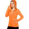 imageMAGCOMSEN Womens UPF 50 Sun Protection Jacket Long Sleeve Zip Up Cooling Lightweight Hoodie Hiking ShirtOrange