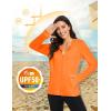 imageMAGCOMSEN Womens UPF 50 Sun Protection Jacket Long Sleeve Zip Up Cooling Lightweight Hoodie Hiking ShirtOrange