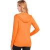 imageMAGCOMSEN Womens UPF 50 Sun Protection Jacket Long Sleeve Zip Up Cooling Lightweight Hoodie Hiking ShirtOrange