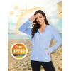 imageMAGCOMSEN Womens UPF 50 Sun Protection Jacket Long Sleeve Zip Up Cooling Lightweight Hoodie Hiking ShirtPale Blue