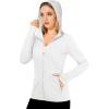 imageMAGCOMSEN Womens UPF 50 Sun Protection Jacket Long Sleeve Zip Up Cooling Lightweight Hoodie Hiking ShirtWhite
