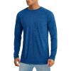 imageMAGCOMSEN Mens Long Sleeve Shirt Quick Dry UPF 50 Sun Protection Lightweight TShirt Athletic Workout Fishing TeeMedium Blue