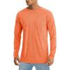 imageMAGCOMSEN Mens Long Sleeve Shirt Quick Dry UPF 50 Sun Protection Lightweight TShirt Athletic Workout Fishing TeeOrange