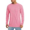 imageMAGCOMSEN Mens Long Sleeve Shirt Quick Dry UPF 50 Sun Protection Lightweight TShirt Athletic Workout Fishing TeePink
