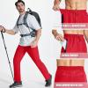 imageMAGCOMSEN Mens Lightweight Hiking Pants Quick Dry Running Pants with Zipper Pockets Open Bottom Sweatpants WorkoutTomato Red
