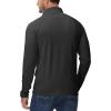 imageMAGCOMSEN Mens Quarter Zip Pullover Long Sleeve Sweatshirts Fleece Lined Golf Pullover Thermal Gym Workout TopsBlack