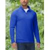 imageMAGCOMSEN Mens Quarter Zip Pullover Long Sleeve Sweatshirts Fleece Lined Golf Pullover Thermal Gym Workout TopsBlue