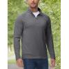 imageMAGCOMSEN Mens Quarter Zip Pullover Long Sleeve Sweatshirts Fleece Lined Golf Pullover Thermal Gym Workout TopsDark Grey