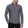 imageMAGCOMSEN Mens Quarter Zip Pullover Long Sleeve Sweatshirts Fleece Lined Golf Pullover Thermal Gym Workout TopsDark Grey