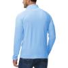 imageMAGCOMSEN Mens Quarter Zip Pullover Long Sleeve Sweatshirts Fleece Lined Golf Pullover Thermal Gym Workout TopsLight Blue