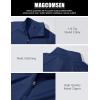 imageMAGCOMSEN Mens Quarter Zip Pullover Long Sleeve Sweatshirts Fleece Lined Golf Pullover Thermal Gym Workout TopsNavy