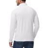 imageMAGCOMSEN Mens Quarter Zip Pullover Long Sleeve Sweatshirts Fleece Lined Golf Pullover Thermal Gym Workout TopsWhite