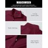 imageMAGCOMSEN Mens Quarter Zip Pullover Long Sleeve Sweatshirts Fleece Lined Golf Pullover Thermal Gym Workout TopsWine Red