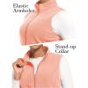 imageMAGCOMSEN Womens Fleece Vest Outerwear Sleeveless Lightweight Zip Jackets Warm Soft Vests with Zipper PocketsApricot