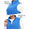 imageMAGCOMSEN Womens Fleece Vest Outerwear Sleeveless Lightweight Zip Jackets Warm Soft Vests with Zipper PocketsAzure Blue
