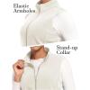 imageMAGCOMSEN Womens Fleece Vest Outerwear Sleeveless Lightweight Zip Jackets Warm Soft Vests with Zipper PocketsBeige