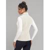 imageMAGCOMSEN Womens Fleece Vest Outerwear Sleeveless Lightweight Zip Jackets Warm Soft Vests with Zipper PocketsBeige