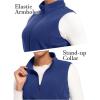 imageMAGCOMSEN Womens Fleece Vest Outerwear Sleeveless Lightweight Zip Jackets Warm Soft Vests with Zipper PocketsBlue