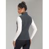 imageMAGCOMSEN Womens Fleece Vest Outerwear Sleeveless Lightweight Zip Jackets Warm Soft Vests with Zipper PocketsDark Gray
