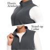 imageMAGCOMSEN Womens Fleece Vest Outerwear Sleeveless Lightweight Zip Jackets Warm Soft Vests with Zipper PocketsDark Gray