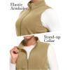 imageMAGCOMSEN Womens Fleece Vest Outerwear Sleeveless Lightweight Zip Jackets Warm Soft Vests with Zipper PocketsKhaki