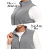 imageMAGCOMSEN Womens Fleece Vest Outerwear Sleeveless Lightweight Zip Jackets Warm Soft Vests with Zipper PocketsLight Gray