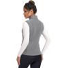 imageMAGCOMSEN Womens Fleece Vest Outerwear Sleeveless Lightweight Zip Jackets Warm Soft Vests with Zipper PocketsLight Gray