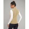 imageMAGCOMSEN Womens Fleece Vest Outerwear Sleeveless Lightweight Zip Jackets Warm Soft Vests with Zipper PocketsLight Khaki