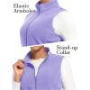 imageMAGCOMSEN Womens Fleece Vest Outerwear Sleeveless Lightweight Zip Jackets Warm Soft Vests with Zipper PocketsLight Purple