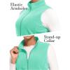imageMAGCOMSEN Womens Fleece Vest Outerwear Sleeveless Lightweight Zip Jackets Warm Soft Vests with Zipper PocketsMint Green
