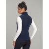 imageMAGCOMSEN Womens Fleece Vest Outerwear Sleeveless Lightweight Zip Jackets Warm Soft Vests with Zipper PocketsNavy