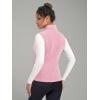 imageMAGCOMSEN Womens Fleece Vest Outerwear Sleeveless Lightweight Zip Jackets Warm Soft Vests with Zipper PocketsPink