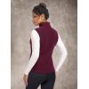 imageMAGCOMSEN Womens Fleece Vest Outerwear Sleeveless Lightweight Zip Jackets Warm Soft Vests with Zipper PocketsWine Red