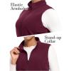imageMAGCOMSEN Womens Fleece Vest Outerwear Sleeveless Lightweight Zip Jackets Warm Soft Vests with Zipper PocketsWine Red