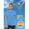 imageMAGCOMSEN Womens Short Sleeve TShirts UPF 50 Sun Protection Quick Dry Athletic Running Workout Rash Guard TopsBlue