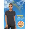 imageMAGCOMSEN Womens Short Sleeve TShirts UPF 50 Sun Protection Quick Dry Athletic Running Workout Rash Guard TopsDark Gery