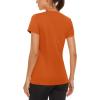 imageMAGCOMSEN Womens Short Sleeve TShirts UPF 50 Sun Protection Quick Dry Athletic Running Workout Rash Guard TopsDark Orange