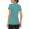 imageMAGCOMSEN Womens Short Sleeve TShirts UPF 50 Sun Protection Quick Dry Athletic Running Workout Rash Guard TopsGrey Green