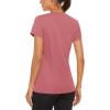 imageMAGCOMSEN Womens Short Sleeve TShirts UPF 50 Sun Protection Quick Dry Athletic Running Workout Rash Guard TopsGrey Pink