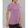 imageMAGCOMSEN Womens Short Sleeve TShirts UPF 50 Sun Protection Quick Dry Athletic Running Workout Rash Guard TopsGrey Pruple