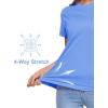 imageMAGCOMSEN Womens Short Sleeve TShirts UPF 50 Sun Protection Quick Dry Athletic Running Workout Rash Guard TopsLight Blue