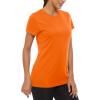 imageMAGCOMSEN Womens Short Sleeve TShirts UPF 50 Sun Protection Quick Dry Athletic Running Workout Rash Guard TopsOrange