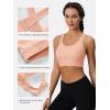 imageMAGCOMSEN Womens Sports Bras Cross Back Wireless Padded Bra Wide Strap Low Impact MoistureWicking for Workout Gym YogaApricot
