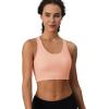 imageMAGCOMSEN Womens Sports Bras Cross Back Wireless Padded Bra Wide Strap Low Impact MoistureWicking for Workout Gym YogaApricot