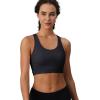 imageMAGCOMSEN Womens Sports Bras Cross Back Wireless Padded Bra Wide Strap Low Impact MoistureWicking for Workout Gym YogaBlack